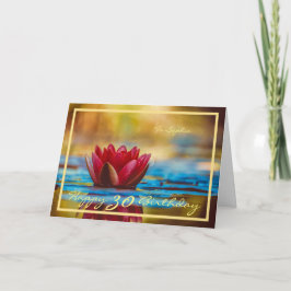 30 dagars Sophia Red Waterlily Elegant Guld Ram Kort