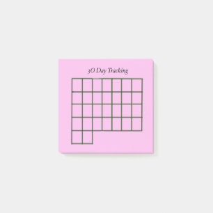 30 dagars spårare Rosa, anteckningar Post-it Block