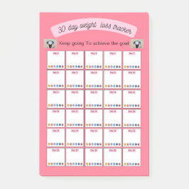 30 dagars viktförlust och livsmiljöspårningsplaner post-it block