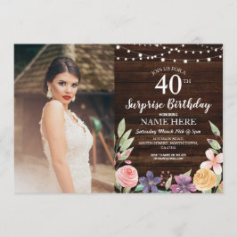 30:e 50:e födelsedagen Party-Blommigt Foto Inbjudningar