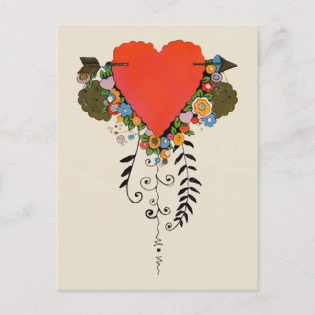 30:e Alla hjärtans hjärta i rött Helg Vykort (Framsida)