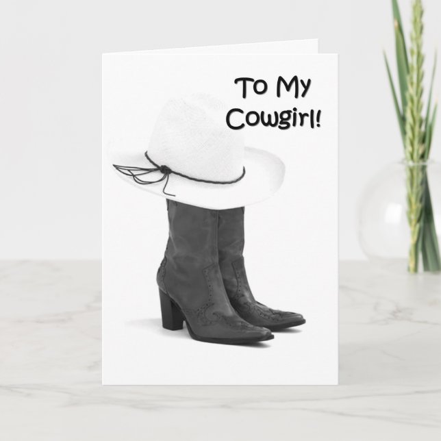 "30:e" BIRTHDAY ÖNSKEMÅL TILL MIN COWGIRL! Kort (Framsida)