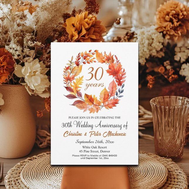 30:e Bröllop-årsdagen för Blommigten Garland Inbjudningar (Skapare uppladdad)