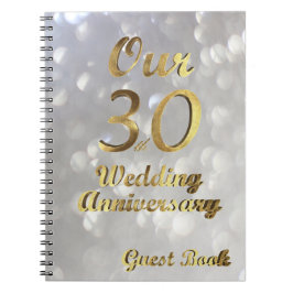 30:e Bröllop-årsdagen Guest Bok White Anteckningsbok