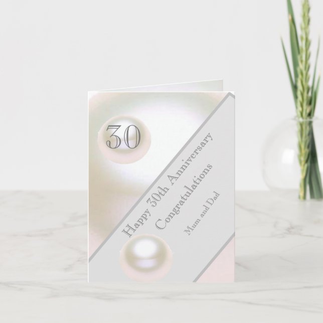 30:e Bröllop-årsdagen Kort (Framsida)