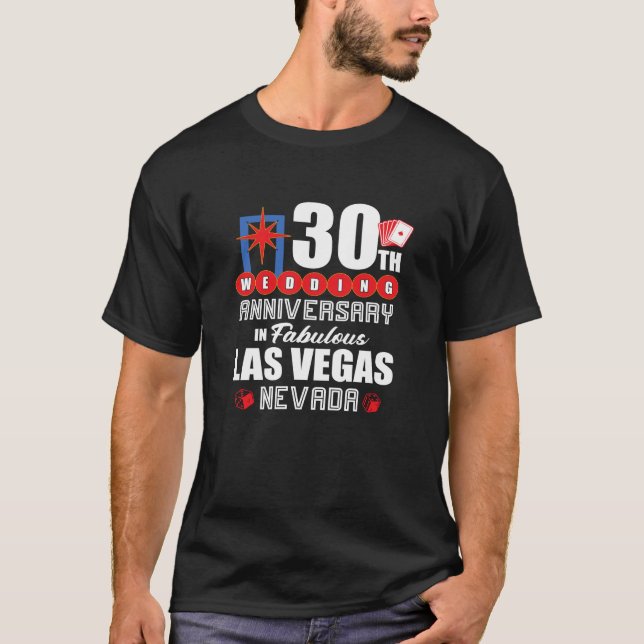 30:e Bröllop-årsdagen Vegas-par 30-årsjubileum Veg T Shirt (Framsida)