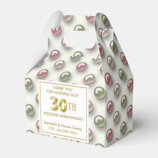 30:e bröllopsdagstidningen Pearls Favor Box Presentaskar