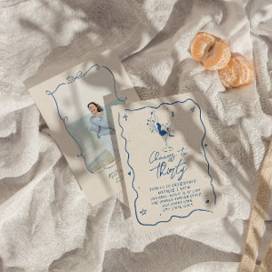 30:e Cheers to 30 Coastal Photo Födelsedagsfest Inbjudningar