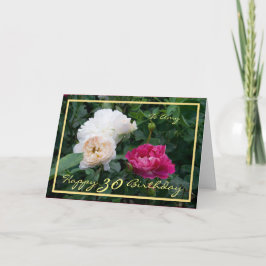 30:e dagen Amy Cream Rosa ros Elegant Guld Ram Kort