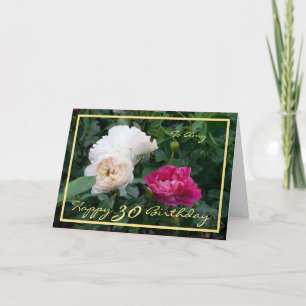 30:e dagen Amy Cream Rosa ros Elegant Guld Ram Kort
