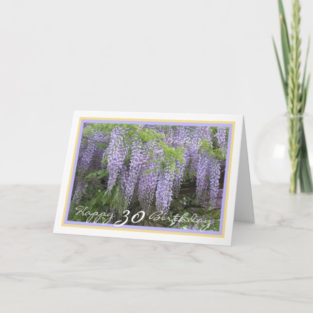 30:e dagen Amy Lila Wisteria Elegant Golden Ram Kort (Framsida)
