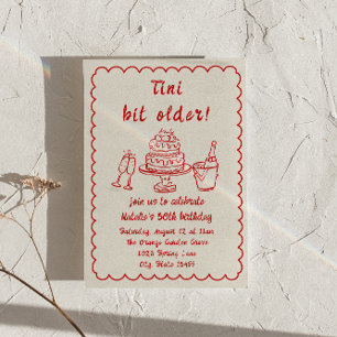 30:e Doddle Champagne Cake Quirky-Födelsedagsfeste Inbjudningar