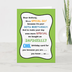 30:e eller ANY AGE FUNNY Birthday Greeting Card Kort