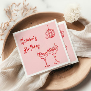 30:e födelsedag i Rosa Retro Red Milestone Pappersservett