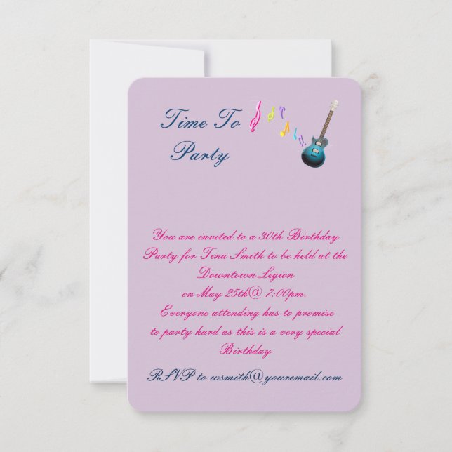 30:e Födelsedagsfest inbjudan (Framsida)