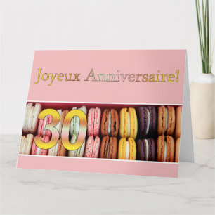 30:e Fransken av födelsedagen: Macaron-Joyeux Anni Kort