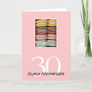 30:e Fransken av födelsedagen: Macaron-Joyeux Anni Kort
