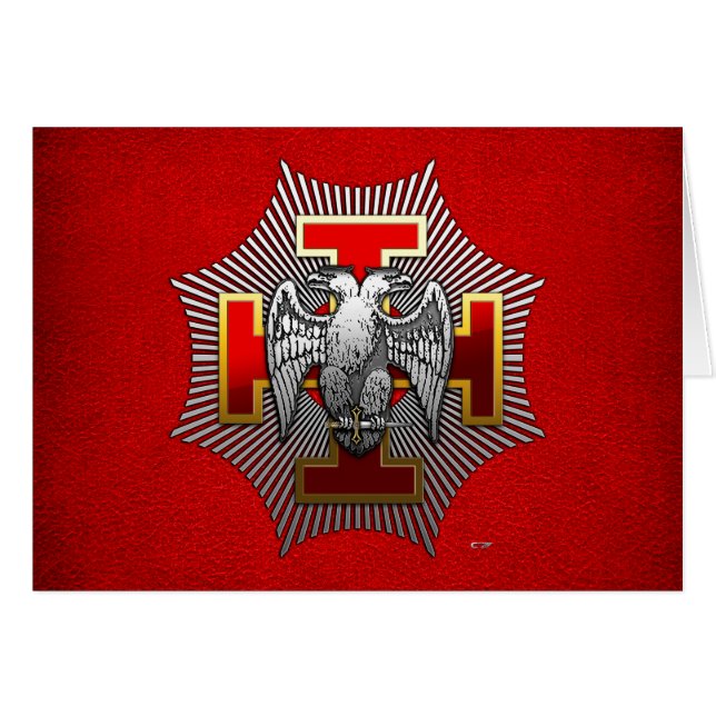 30:e grader: Knight Kadosh Hälsningskort (Framsidan Horizontal)