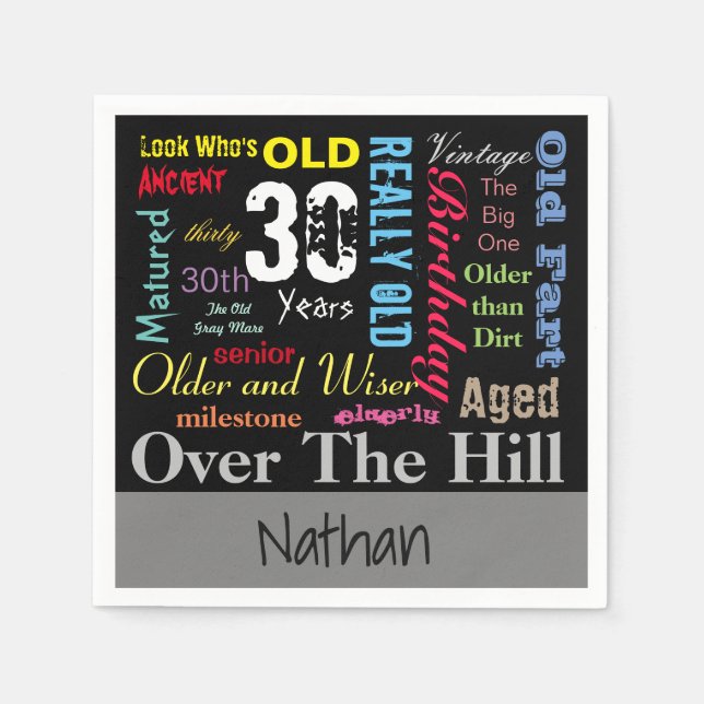 30:e Grattis på födelsedagen i Graffiti Stil Pappersservett (Framsidan)