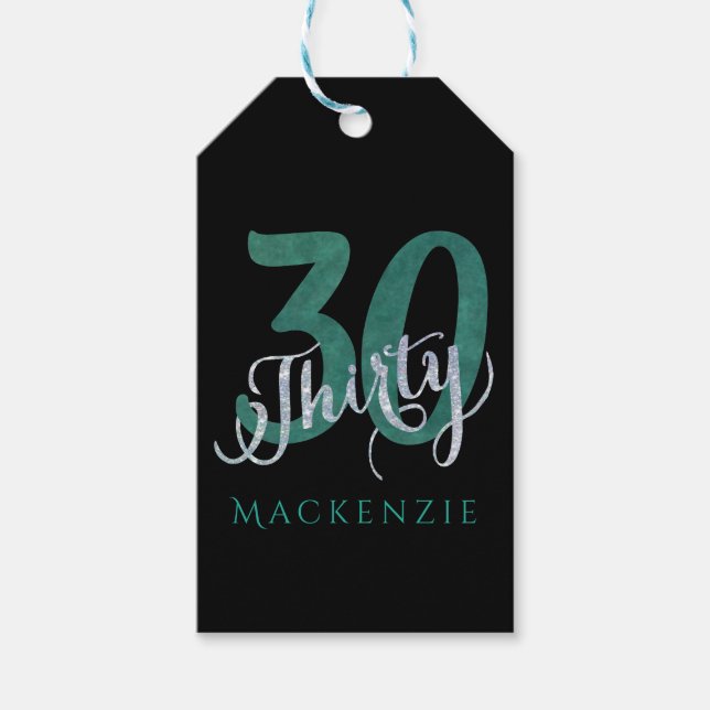 30:e Grönten | Anpassningsbar Birthday Tack Party  Presentetikett (Framsidan)