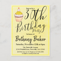 30:e Gulten Cupkaka Watercolor Birthday