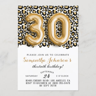 30:e inbjudan till Leopard Fabulous Glam Birthday