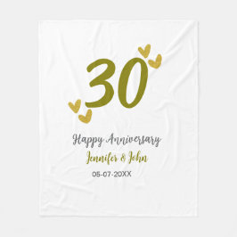 30:e lycklig-årsdagen för det gyllene gråttet bröl fleecefilt