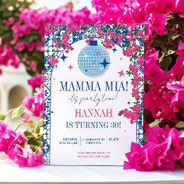 30:e mamma Mia Santorini Dancing Queen Birthday Inbjudningar