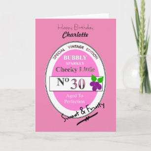 30:e milstolpen Birthday Funny Vin Personlig Kort