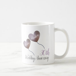 30:e pärlårsjubileet bröllop-kaffet mugg