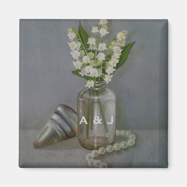 30:e Pearl Bröllop-årsdagen Personlig Magnet (Framsidan)