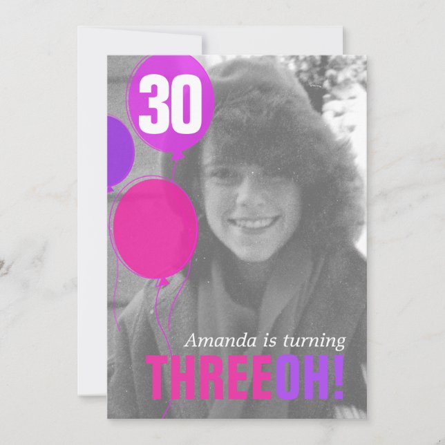 30:e THREEOH-fotofödelsedagen inbjudan (Framsida)