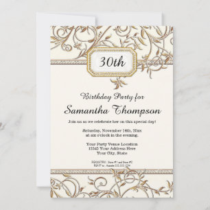 30:e Trettionde Glam Gamla Hollywood Regency Rosa Inbjudningar