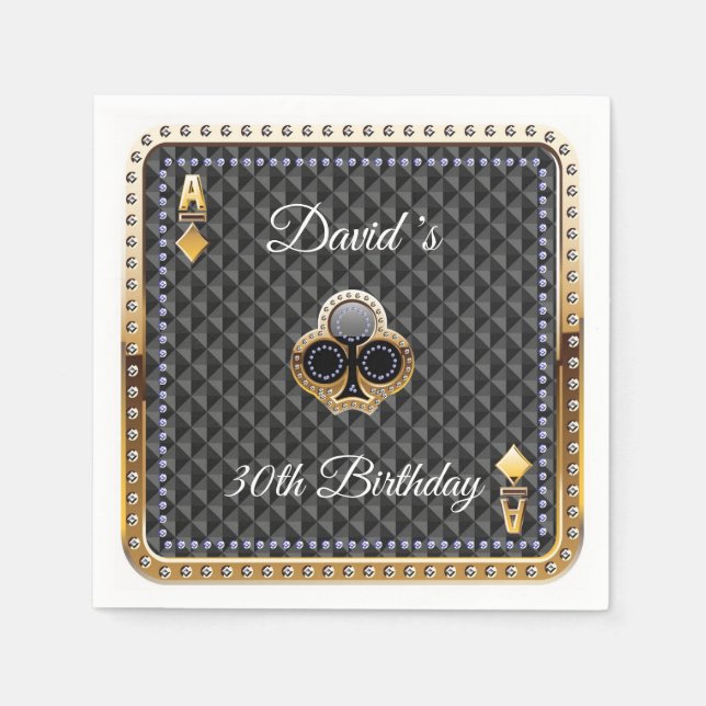 30:e uppspelningskortets kasinodagslöjor pappersservett (Framsidan)