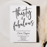 30 & Fabulal Minimal 30års födelsedag Party Inbjudningar<br><div class="desc">Det här är en 30-faldig,  minimalistisk inbjudan till Black White 30års födelsedag Party!</div>