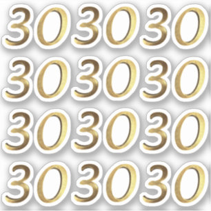 30 Faux Guld 30-årsdagen Klistermärken