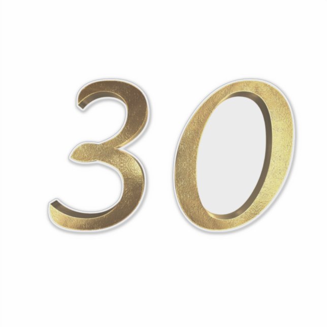 30 Faux Guld 30-årsdagen Klistermärken (Framsida)