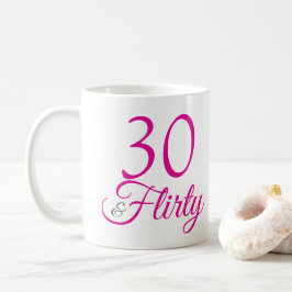 30 & Flirty Rosa Birthday Kaffemugg