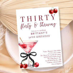 30 Flirty & Thrilling Cherry Martini 30-årsfest Inbjudningar