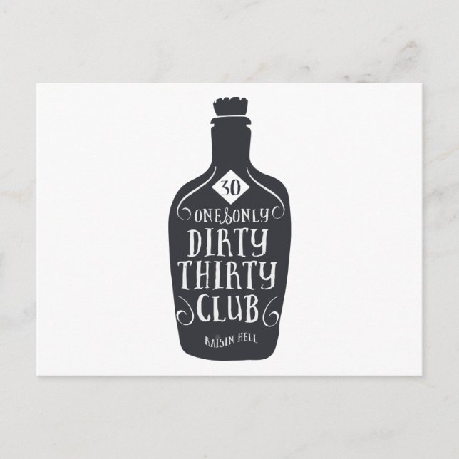 30 Födelsedag 30 år gammal Dirty 30 Vykort (Framsida)