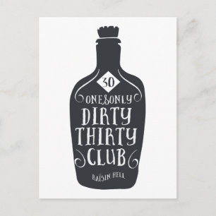 30 Födelsedag 30 år gammal Dirty 30 Vykort