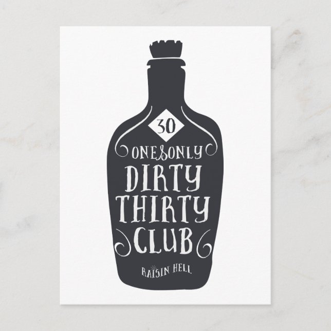 30 Födelsedag 30 år gammal Dirty 30 Vykort (Framsida)