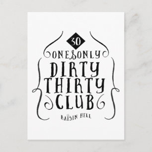 30 Födelsedag 30 år gammal Dirty 30 Vykort