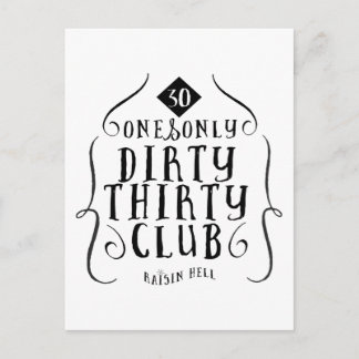 30 Födelsedag 30 år gammal Dirty 30 Vykort