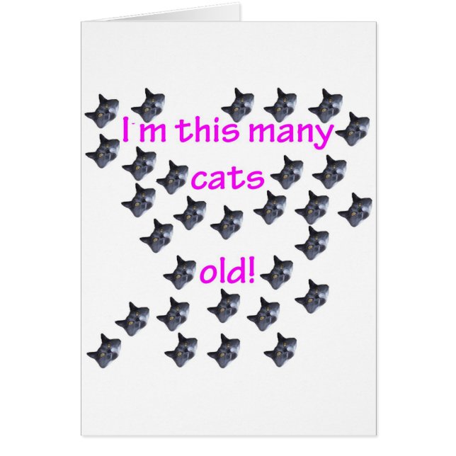 30 gammala katthuvud hälsningskort (Framsidan)