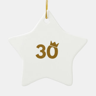 30 Guld Krona-30års födelsedag-gåvor Julgransprydnad Keramik