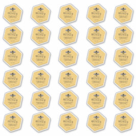 30 Hexagonformad vattentät honung av gult med bin Klistermärken