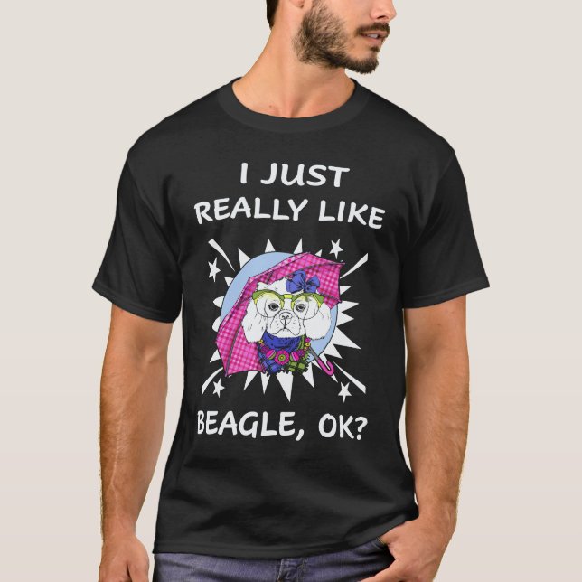 30 Jag gillar verkligen Beagle T Shirt (Framsida)