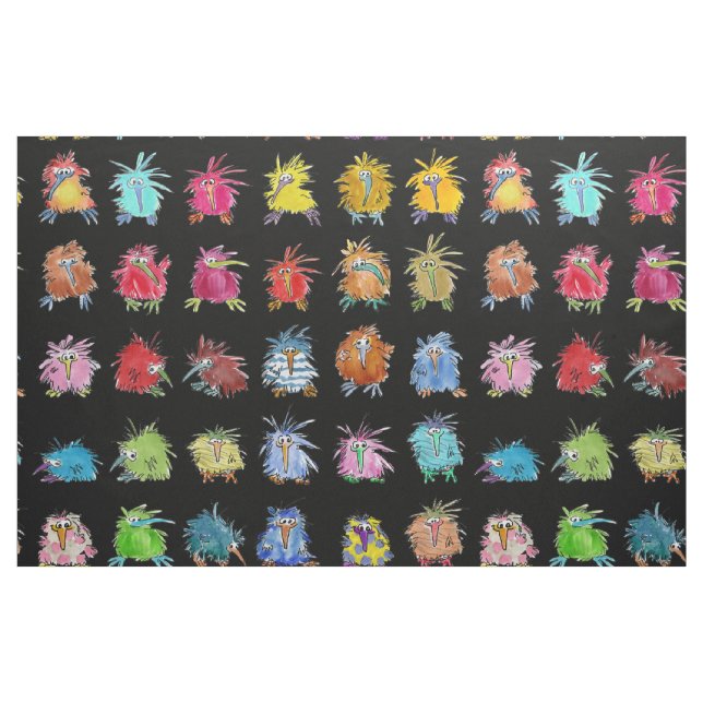 30 Kute Tecknad Kiwi Birds Tyg (Fat Quarter)