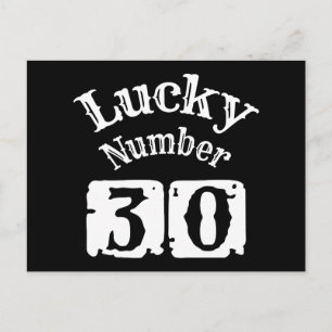 30 - Lyckonummer 30 Lycka Vykort